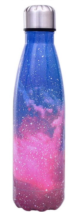 OEM Μπουκάλι νερού 500ml μεταλλικό με μόνωση κενού αέρα για ζεστά και κρύα ροφήματα pink sky
