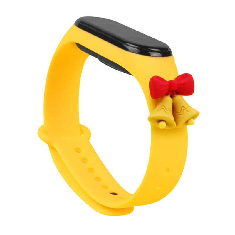 Strap Xmas replacement band strap for Xiaomi Mi Band 4 Mi Band 3 Christmas holidays yellow bells