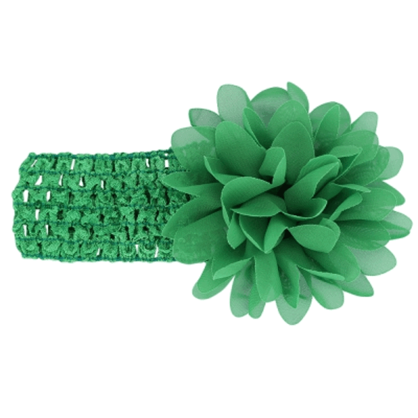 Βρεφική κορδέλα πράσινο Charming Girl Child Flower Floral Shape Chiffon Knitting Elastic Headwear Headband