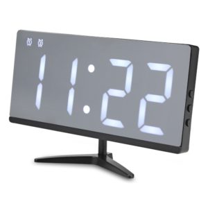 επιτραπέζιο ρολόι DS-6615 WHITE LED Mirror Digital Alarm Clock Multifunction Snooze Display Time with Bracket