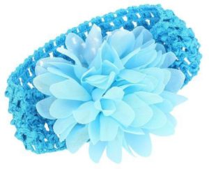 Βρεφική κορδέλα Μπλε Charming Girl Child Flower Floral Shape Chiffon Knitting Elastic Headwear Headband