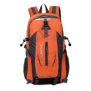 Hong Jing keep walking Casual Waterproof Simple Backpack τσάντας πλάτης αδιάβροχη μαύρο-πορτοκαλί 40L