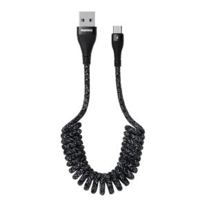 REMAX Super Spring Data Cable with Nylon Wire USB micro USB 120cm 2.1A black RC-139m black
