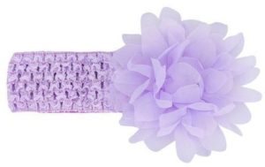 Βρεφική κορδέλα Λιλά Charming Girl Child Flower Floral Shape Chiffon Knitting Elastic Headwear Headband