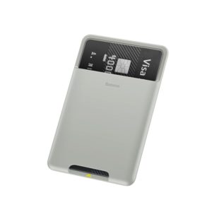 Baseus back stick silicone card bag French grey ACKD-B0G Αυτοκόλλητη Θήκη για Πιστωτικές