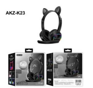 AKZ-K23 Ακουστικά - Cat ear headset wireless led light Μαύρο