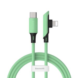 Baseus Colourful elbow angled cable with side plug USB Typ C PD 18W - Lightning 12m green CATLDC-A06