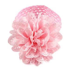 Βρεφική πλατιά κορδέλα λουλούδι ροζ