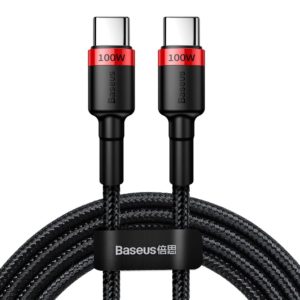 Baseus Cafule Cable Nylon Braided Wire USB Typ C PD Power Delivery 2.0 100W 20V 5A 2m black - red CATKLF-AL91