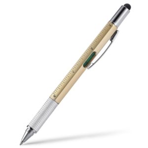 OEM LC1867 Στυλό με Πενάκι για οθόνες αφής Χάρακα Αλφάδι και Κατσαβίδι Χρυσό
