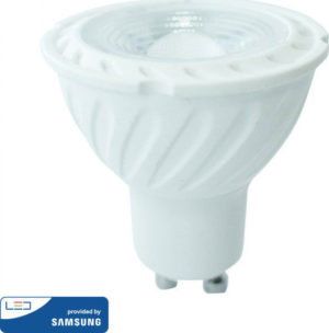 V-TAC Λάμπα LED Spot GU10 Samsung chip SMD 7W Θερμό λευκό 3000K Λευκό σώμα SKU 165