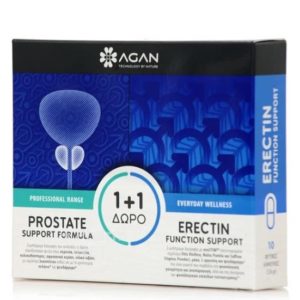 Agan Prostate Support Formula 30 φυτικές κάψουλες Συμπλήρωμα για την Υγεία του Προστάτη Erectin Function Support 10 ταμπλέτες.