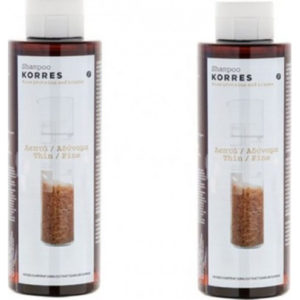Korres Σαμπουάν για Λεπτά/Αδύναμα Μαλλιά με Πρωτεΐνες Ρυζιού Τίλιο 250ml 1+1 Δώρο