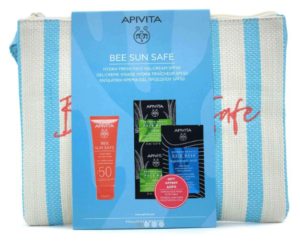 Apivita Bee Sun Safe Promo με Hydra Fresh Face Gel-Cream SPF50, 50ml ΔΩΡΟ Express Beauty Face Mask Aloe, 2x8ml Hair Mask Hyaluronic Acid, 20ml