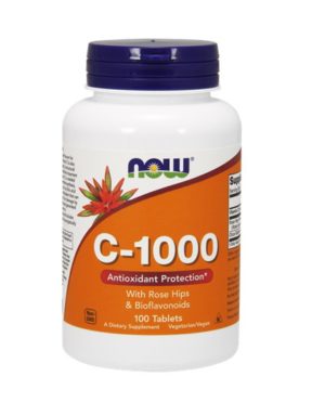 Now C-1000, with Rose Hips Bioflavonoids, 100 Tabs