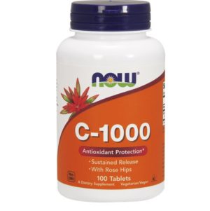 Now C-1000,Sustained Release, with Rose Hips Βραδείας αποδέσμευσης, 100 Tabs