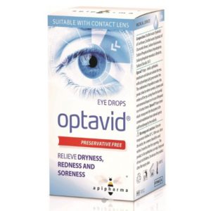 Apipharma Optavid Οφθαλμικές Σταγόνες με Υαλουρονικό Οξύ για Ξηροφθαλμία 10ml.