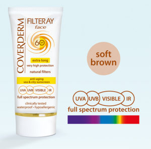Coverderm Filteray Face Cream SPF 60, Αντιηλιακή κρέμα προσώπου με χρώμα απαλό καφέ, 50ml