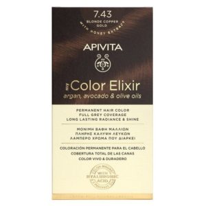 Apivita My Color Elixir Βαφή Μαλλιών 7.43 Ξανθό Χάλκινο Μελί