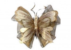 Επιτοίχια διακοσμητική πεταλούδα χρυσο-πουρου 25Χ23 cm handmade VENUS