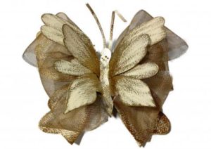 Διακοσμητική επιτοίχια πεταλούδα 30x30 cm Λευκό-Χρυσό hand made venus