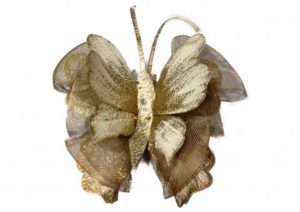 Διακοσμητική επιτοίχια πεταλούδα 25x23 cm Λευκό-Χρυσό hand made venus