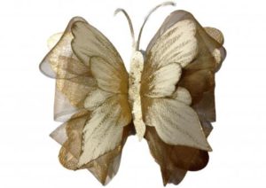 Διακοσμητική επιτοίχια πεταλούδα 40x38 cm Λευκό-Χρυσό hand-made venus