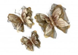 Επιτοίχια διακοσμητική πεταλούδα xρυσο-πουρου 40x38 cm Ηandmade VENUS