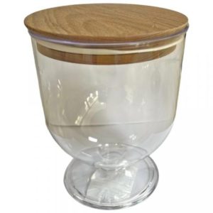 Σοκολατιέρα plexiglass με ξυλινο καπάκι 1,5 λίτρα διάφανο 03-800-1629