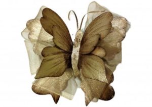 Διακοσμητική επιτοίχια πεταλούδα 40x38 cm Ασημί-Μπρονζέ hand made venus