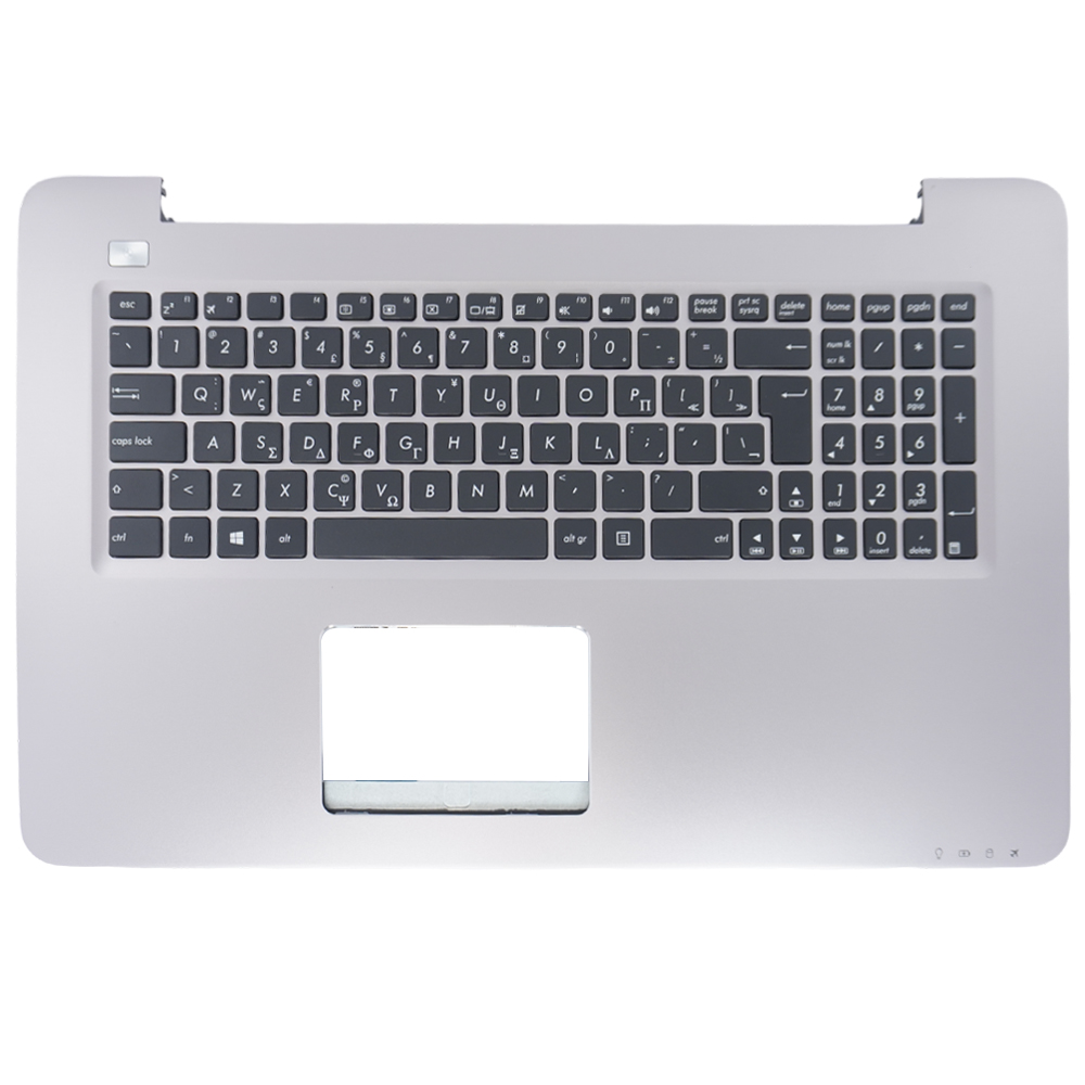 Πληκτρολόγιο Ελληνικό - Greek Laptop Keyboard Palmrest για Asus X756UA A556UV X556UV D756UAX Z550 X556U X556UA X556UB X556UF X556UJ X556UR Z550MA GR Silver ( Κωδ.40440GRSILVERPALM )