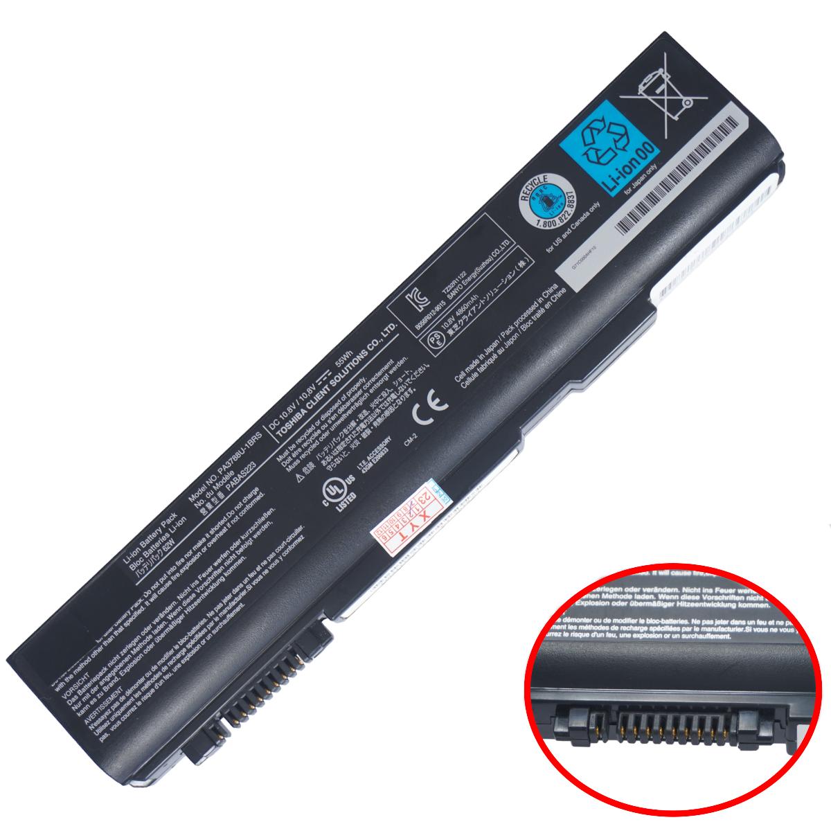 Μπαταρία Laptop - Battery για Toshiba Satellite B450 L40 S500 S750 Tecra A11 M11 S11 PA3787 PA3788U-1BRS PABAS223 PABAS221 10.8V 55Wh 4860mAh ( Κωδ.1-BAT0550 )
