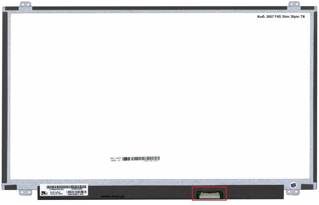 Οθόνη Laptop Panel DELL Latitude 3500 - monitor HD LED 30pin (R) Slim (Κωδ. 2657)