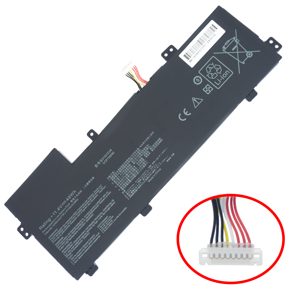 Μπαταρία Laptop - Battery για Asus Zenbook BX501UX-DM175R U5000U UX510UQ B31N1534 0B200-02030000 11.4V 48Wh 4240mAh με καλωδιοταινία 8pins ( Κωδ.1-BAT0473 )