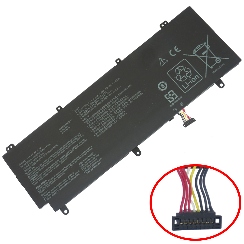 Μπαταρία Laptop - Battery για Asus ROG Zephyrus S GX531GS GX531GM GX531GX 15.4V 50Wh 3255mAh C41N1805 με καλωδιοταινία 8 pins ( Κωδ.1-BAT0463 )