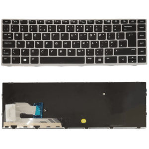 Πληκτρολόγιο Laptop Keyboard for HP	EliteBook 840 G5 840 G6, EliteBook 745 G5 745 G6	L11307-001 , L14378-001 UK Silver Frame No Pointer OEM(Κωδ.40906UKNOPOINTER)