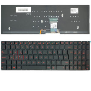 Πληκτρολόγιο Laptop Keyboard for ASUS Q501 N501VW G501VW UK layout red keys OEM(Κωδ.40805UKNOFRBL)