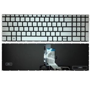 Πληκτρολόγιο Laptop - Keyboard for HP Pavilion 15-eh 15z-eh 15-eh0000 15-eh1000 Series Silver Backlit M46255-A41 HPM19N8 6037B0214815 OEM (Κωδ. 40725USSILBL)