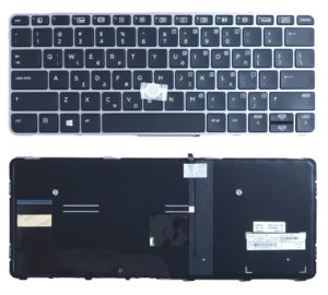 Πληκτρολόγιο Ελληνικό - Greek Keyboard Laptop HP EliteBook 820 G3 G4 725 G3 G4 Backlit with point GREEK 826630-001 (Κωδ.40604GRSILVER)
