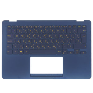 Πληκτρολόγιο Ελληνικό - Greek Laptop Keyboard Palmrest για Asus ZenBook Flip S UX370 UX370UA UX370UAF UX370UAR GR Backlit Dark blue ( Κωδ.40644GRBLUEBLPALM )
