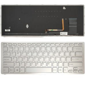 Πλήκτρολόγιο-Keyboard Laptop Sony Vaio SVF14N SVF14N19SCS SVF14N27SC SVF14N190X svf14n15cds US Silver with Backlit (Κωδ.40576USSILBACKLIT)