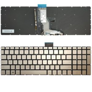 Πληκτρολόγιο Laptop Keyboard for HP ENVY X360 15M 15-BP00 15-BP015 15-BS 15-BW 250 G6 15-CC 17-AE 15-CK 15-BP 15-CD US Layout Gold with Bachlight OEM(Κωδ.40801USNOFRAMEBL)