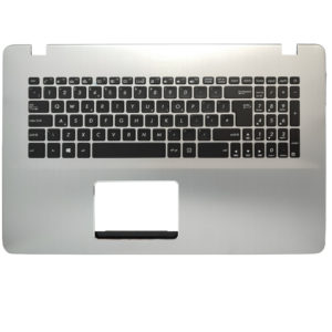 Πληκτρολόγιο-Keyboard Laptop Asus N705U X705NA X705UA X705UQ X705FD X705FN X705UV X705UN X705UD X705QA Palmrest Cover Silver UK layout with Backlit OEM(Κωδ. 40648UKPALM)