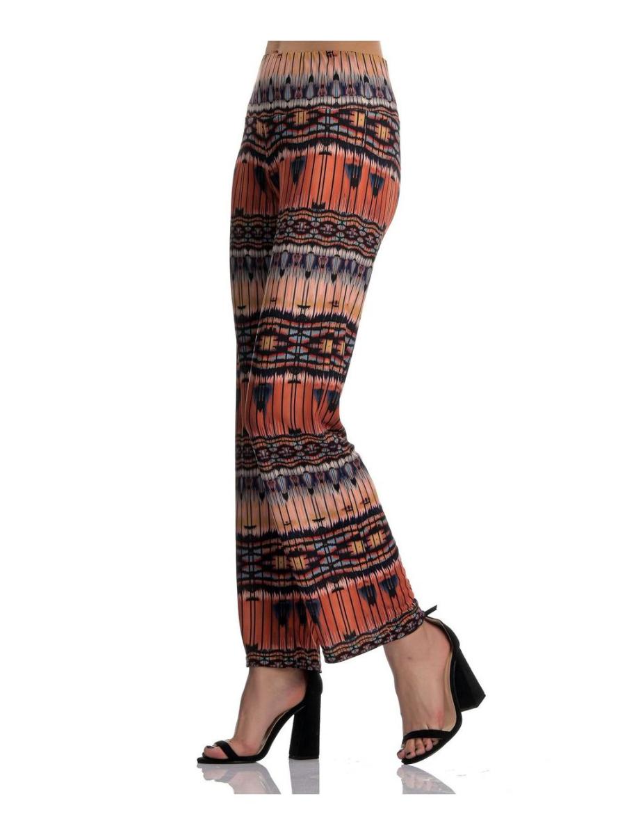 ANNA RAXEVSKY Εμπριμέ ελαστικό παντελόνι με μπάσκα T20105, Χρώμα Πολύχρωμο, Μέγεθος M