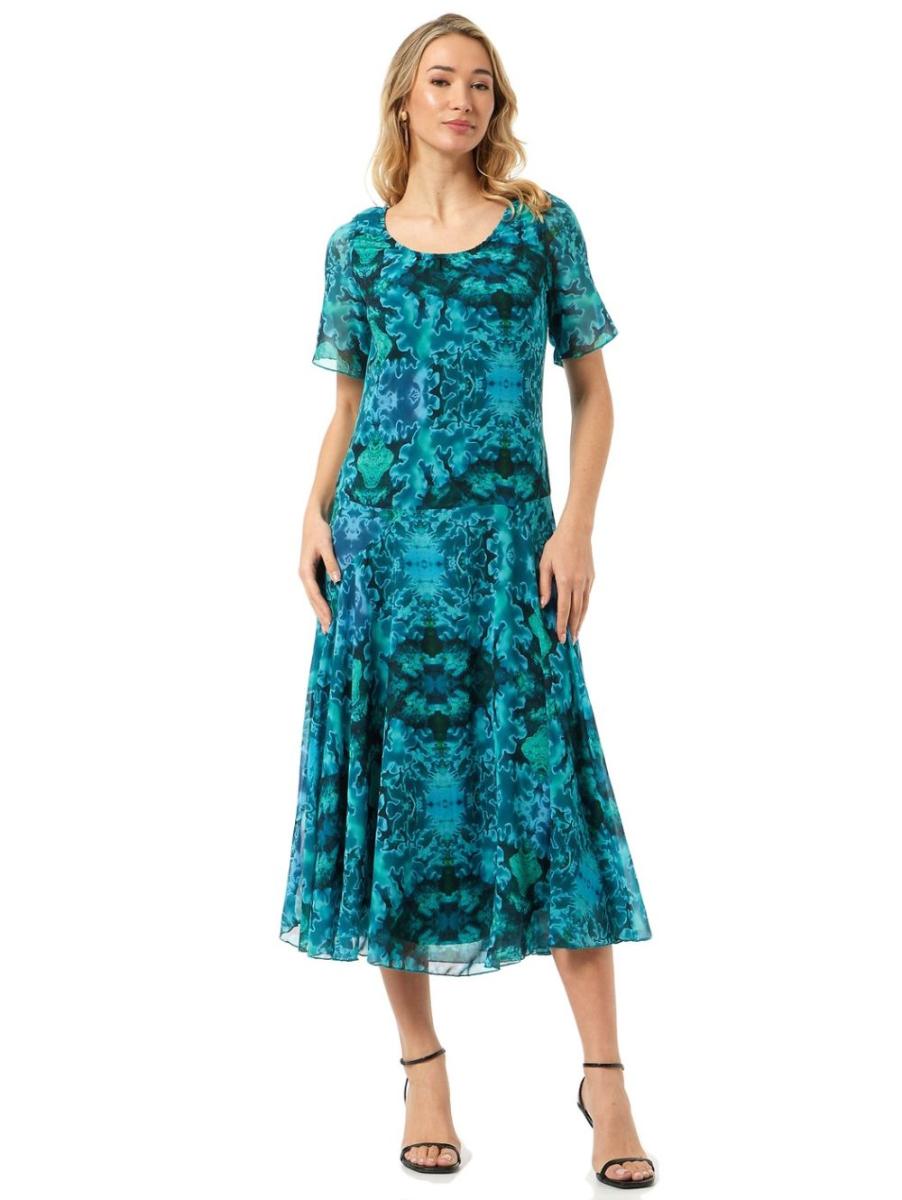 ANNA RAXEVSKY πετρόλ μάξι φόρεμα D24109, Χρώμα Μπλέ, Μέγεθος M