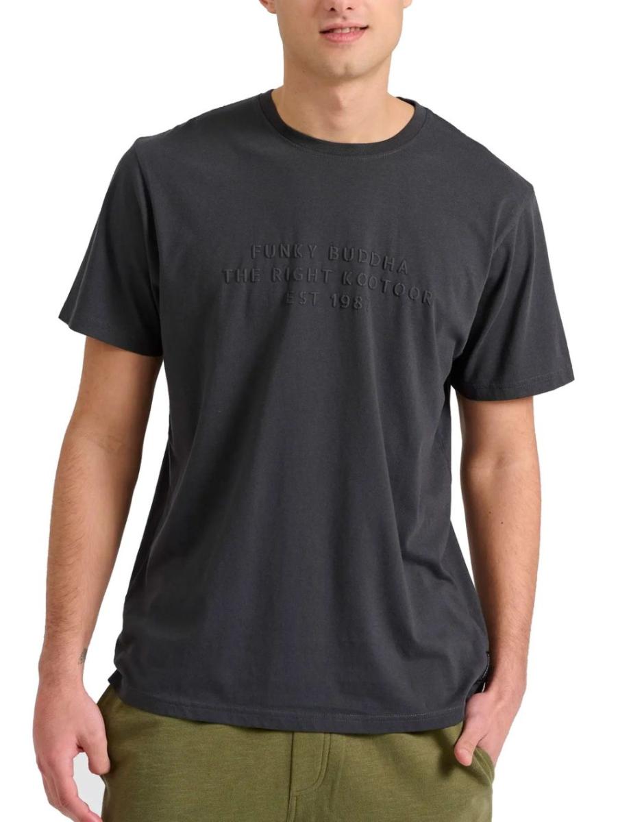 FUNKY BUDDHA Ανδρικό ανθρακί T-Shirt FBM009-026-04 ANTHRACITE, Χρώμα Ανθρακί, Μέγεθος XL