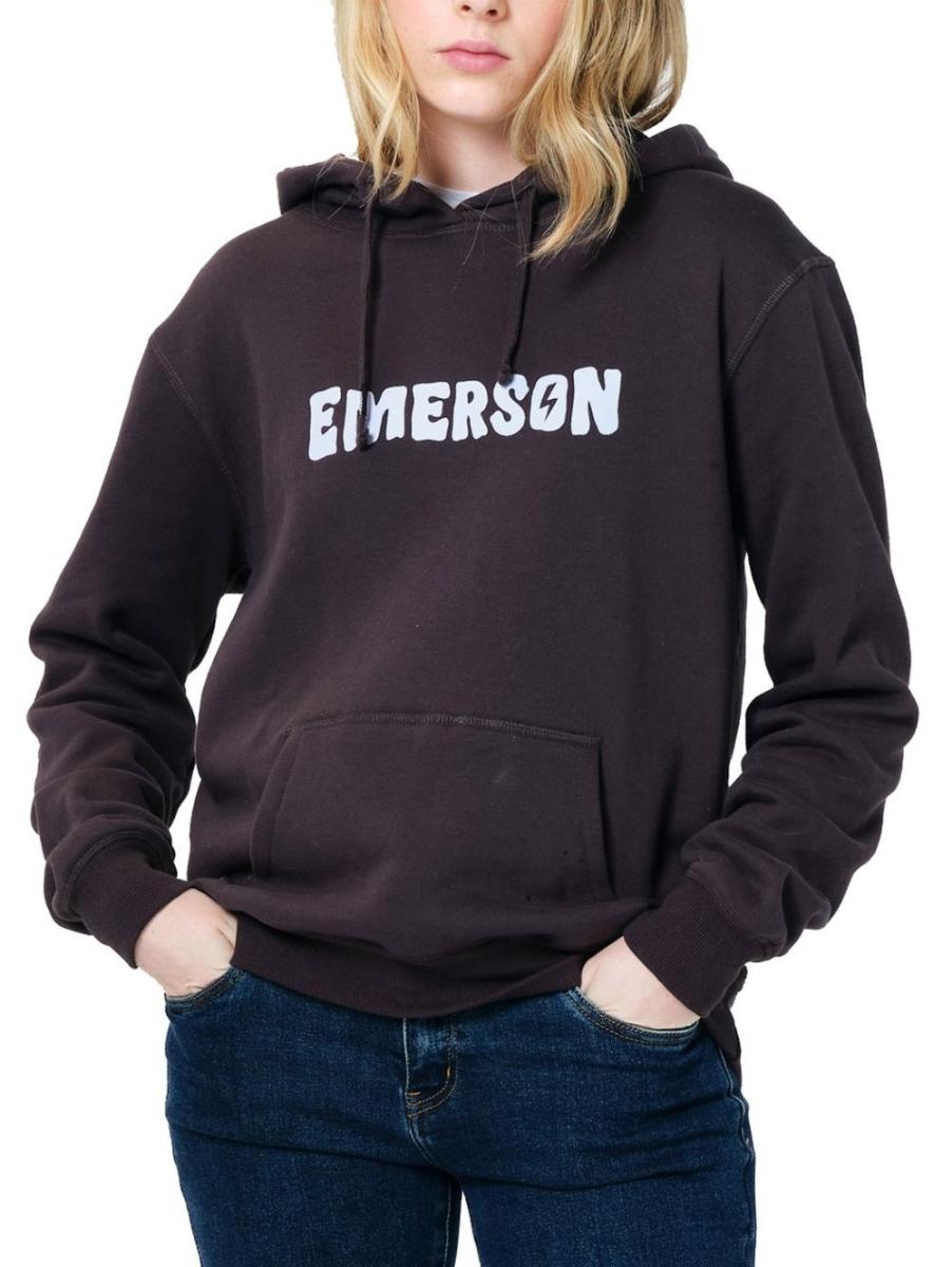 EMERSON Γυναικεία φούτερ, κουκούλα 202.EW20.67 Ebony, Χρώμα Κόκκινο, Μέγεθος M