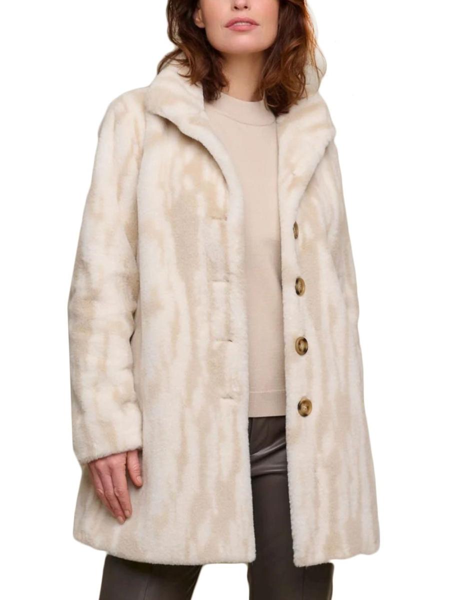 RINO PELLE Ολλανδικό εκρού γυναικείο γούνινο μπουφάν Nonna 7012310 Soft Ikat, Μέγεθος 4XL