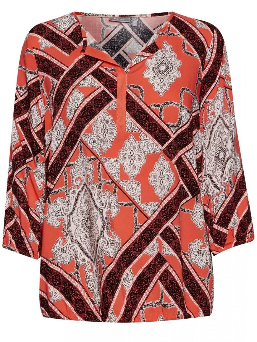 FRANSA Γυναικείο πορτοκαλί μακρυμάνικο πουκάμισο καφτάνι 20607067, Χρώμα Πορτοκαλί, Μέγεθος S