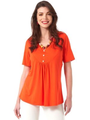 ANNA RAXEVSKY Γυναικεία κοραλί μπλούζα B23120 CORAL, Χρώμα Πορτοκαλί, Μέγεθος 4XL